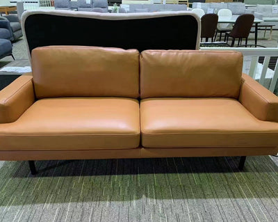 Artemis 3 Seater Sofa/PU Leather Upholstery/Steel Legs/Retro