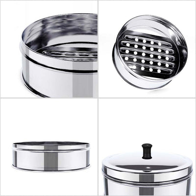 SOGA 2X 5 Tier Stainless Steel Steamers With Lid Work inside of Basket Pot Steamers 28cm