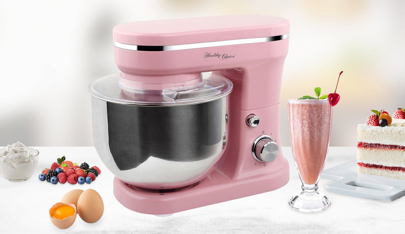 1200W Mix Master 5L Kitchen Stand Mixer w/Bowl/Whisk/Beater - Pink