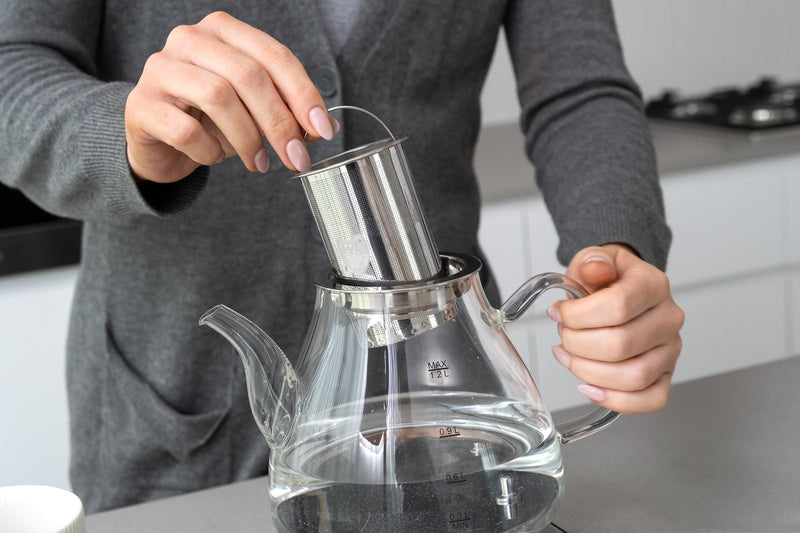 1.2L Digital Glass Kettle 800W Electric with Tea Infuser