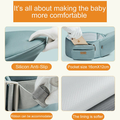 Adjustable Ergonomic Infant Baby Carrier With Hip Seat Stool Wrap Sling Backpack Lake Blue