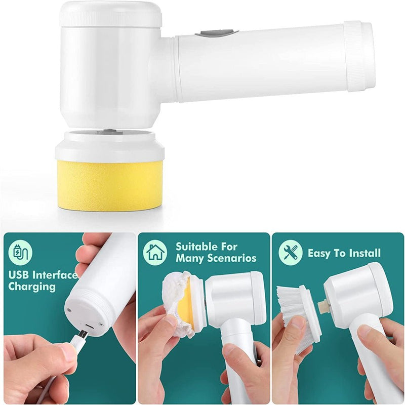 Wireless Electric Cordless Spin Scrubber Super Power Handheld Cleaning Brush