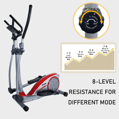 Sardine Sport E60 Elliptical Machine Cross Trainer with 8 Level Resistance, Hyper-Quiet Magnetic System