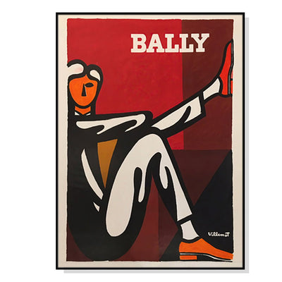 Wall Art 40cmx60cm Bally Man by Villemot Black Frame Canvas