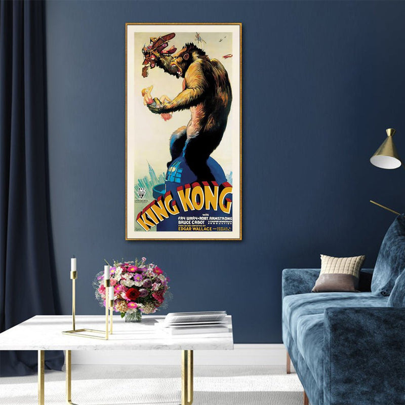 50cmx100cm King Kong 1933 Gold Frame Canvas Wall Art
