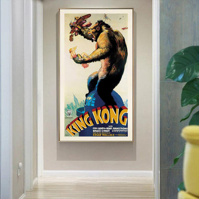 50cmx100cm King Kong 1933 Gold Frame Canvas Wall Art