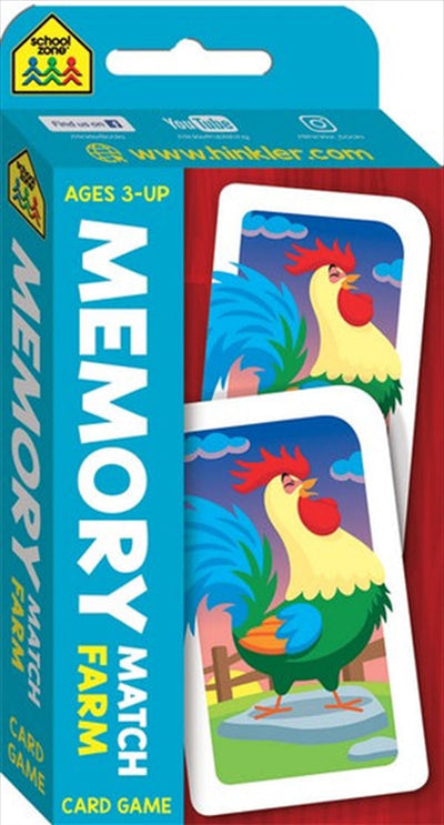 School Zone Memory Match Farm Flash Card Game