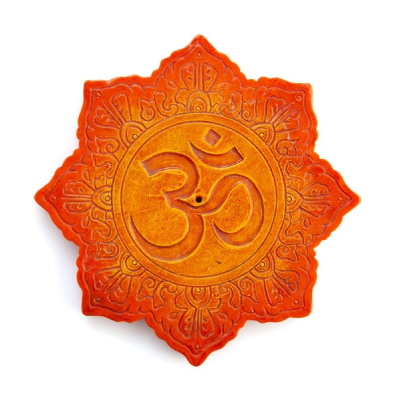 Orange Om Incense Burner