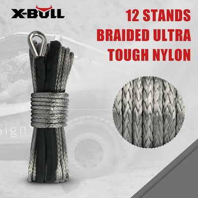 X-BULL Winch Rope 5.5mm x 13m Dyneema Synthetic Rope Tow Recovery Offroad 4wd4x4
