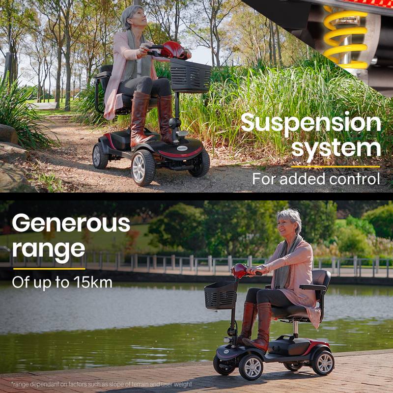 EQUIPMED Mobility Scooter Electric Motorised Power Portable 4 Wheel Folding