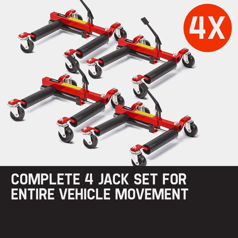 T-REX 4x 12 Vehicle Positioning Jacks - Wheel Dollies Car Go Dolly Jack Skates