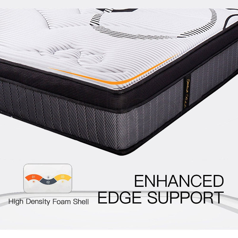 Kingston Slumber Mattress KING Size Bed Euro Top Pocket Spring Firm Bedding Foam 34CM