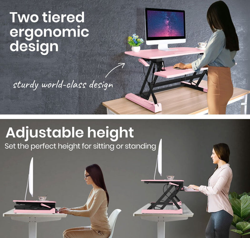 FORTIA Desk Riser Height Adjustable Standing Sit Stand Computer Monitor Desktop
