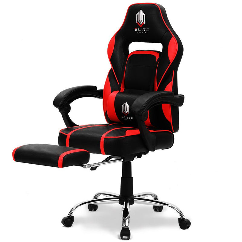 OVERDRIVE Gaming Chair Racing Computer PC Seat Office Reclining Footrest Red