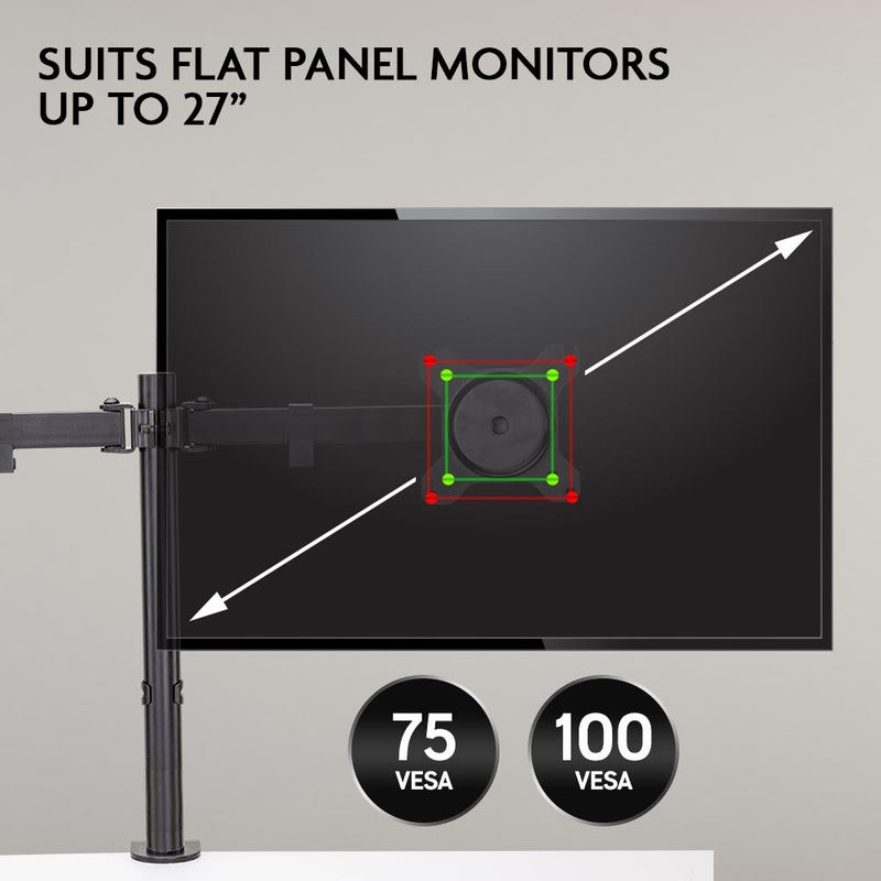 FORTIA Desk Monitor Stand 2 Arm - Dual Computer Holder Screen Riser Bracket