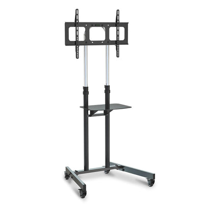FORTIA TV Stand Mobile Mount 37-70 Inch Tall Universal Rolling Trolley Black 65Inch