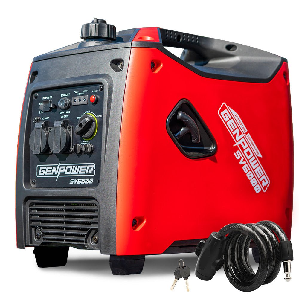 GENPOWER Inverter Generator 3.5kW Max 3.2kW Rated Pure Sine Wave Petrol Portable Camping