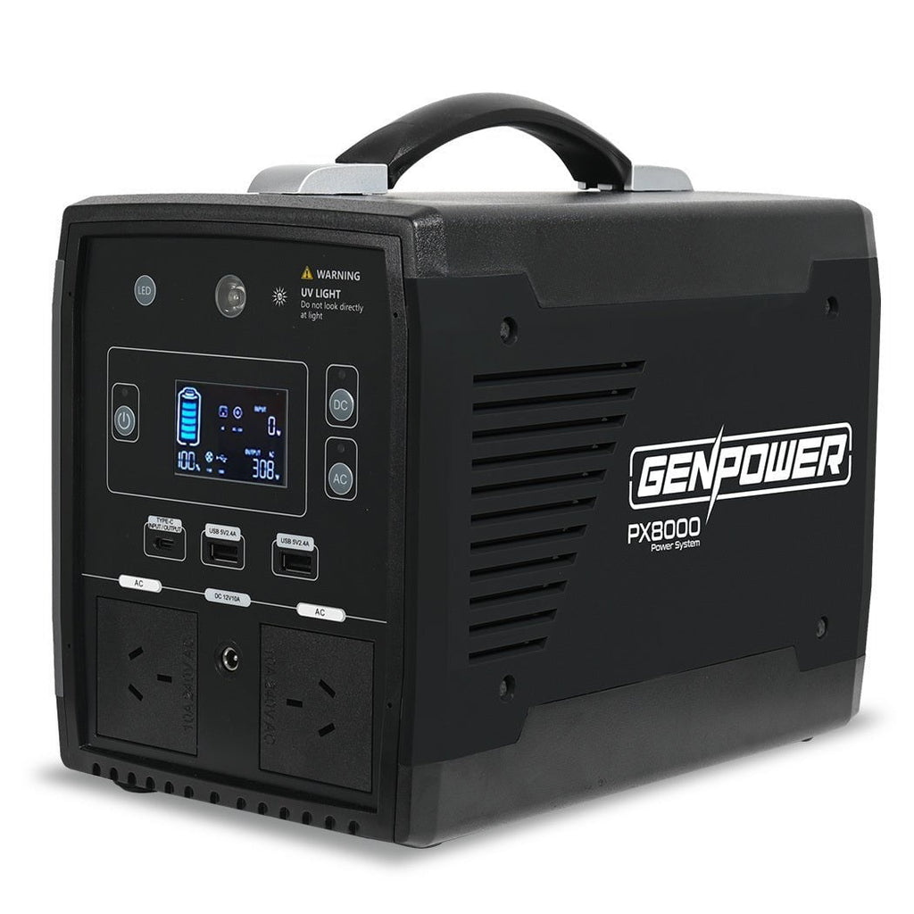 GENPOWER Portable Power Station 500W/1000W 41Ah 615Wh Lithium Solar Generator Camping Off Grid