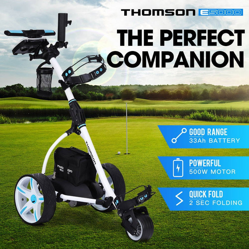 THOMSON Golf Buggy Electric Trolley Automatic Motorised Foldable Cart Powered