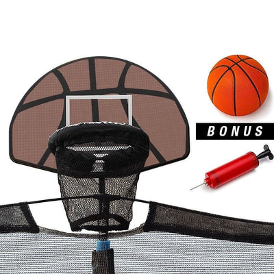 Up-Shot Trampoline Basketball Hoop Ring Backboard Ball Set Fits 10/12/14/15/16 ft