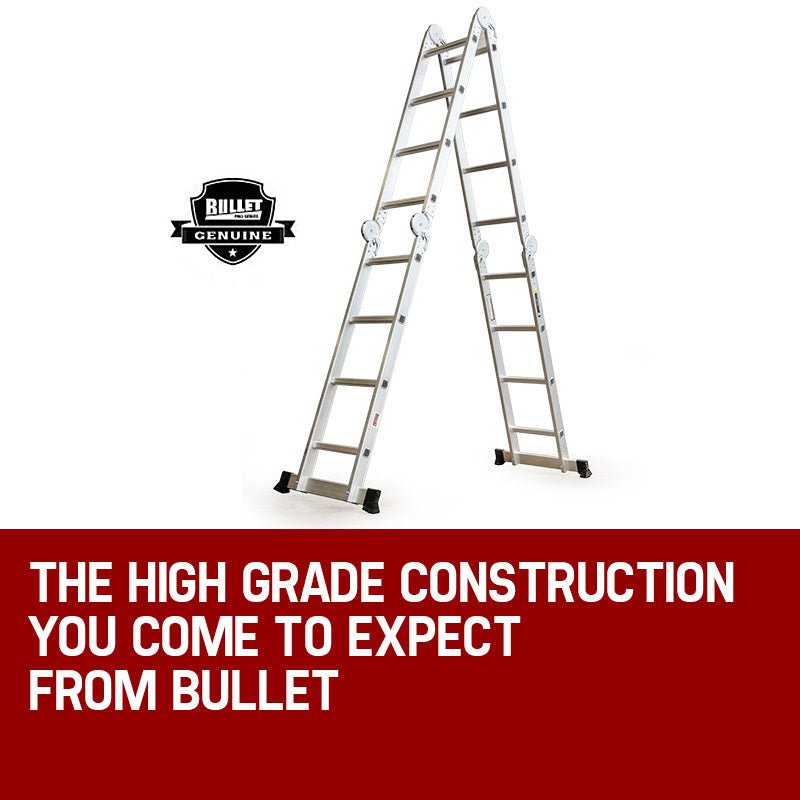 BULLET Pro 4.7m Multi-Purpose Ladder Aluminium Extension Folding Adjustable Step