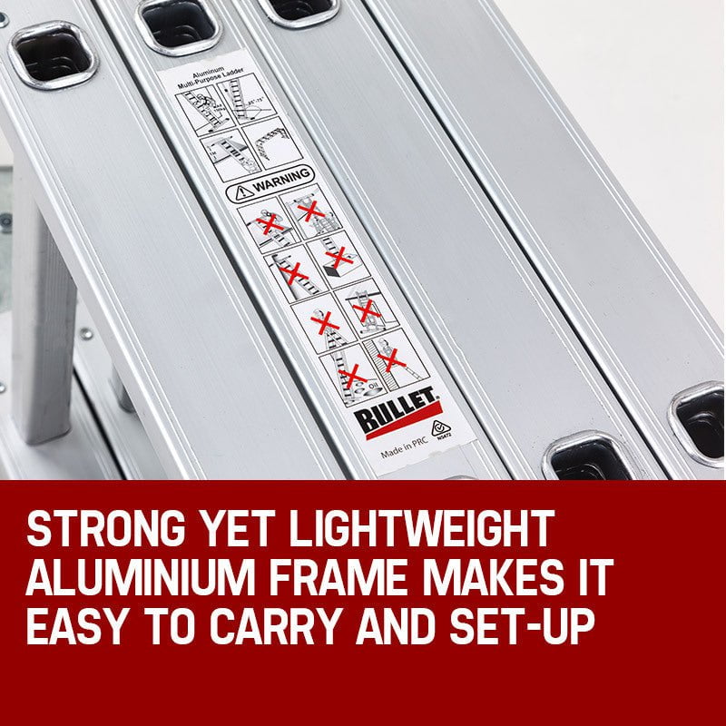 Bullet 5.8m Multipurpose Ladder Aluminium Extension Folding Adjustable Step