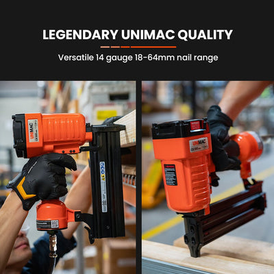 UNIMAC Air Compressor Powered Nail Gun Concrete T-Nailer Pneumatic Heavy-Duty