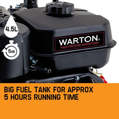WARTON 8HP 1.5 1 Petrol High Pressure Water Transfer Pump Fire Irrigation
