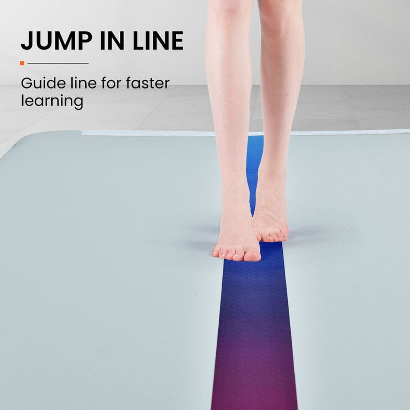 PROFLEX 800x100x20cm Inflatable Air Track Gymnastics Tumbling Mat, Multicolour, with Electric Pump