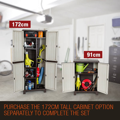 PLANTCRAFT Outdoor Storage Cabinet Lockable Cupboard Shed Carport Garage