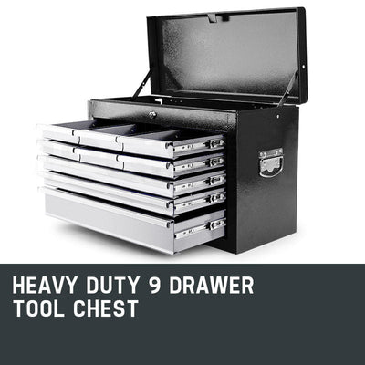 BULLET 9 Drawer Tool Box Chest Garage Storage Mechanic Organiser Toolbox Set