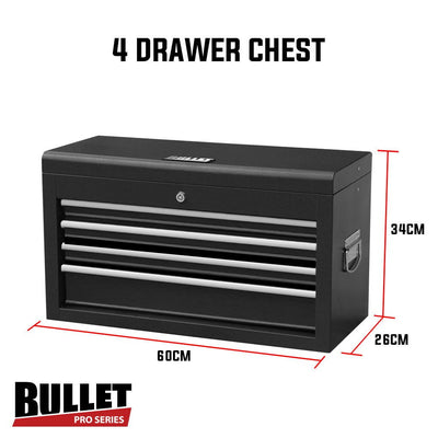 BULLET 478 Piece Tool Box Chest Kit Storage Cabinet Set Drawers With Tools BLACK