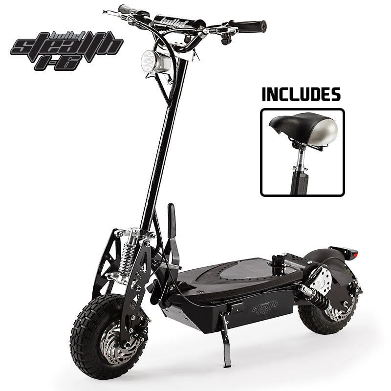 BULLET Stealth 1-6 1000W Electric Scooter 48V - Turbo w/ LED for Adult/Child