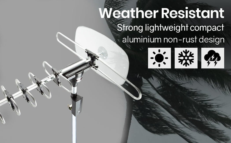 Outdoor TV Antenna Digital Rotating HD Aerial Amplified Signal Booster Remote
