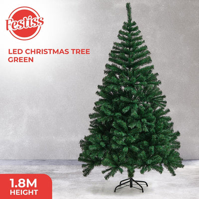 FESTISS 1.8m Christmas Tree with 250 LED Lights Warm White (Green) FS-TREE-08