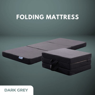 GOMINIMO 3 Fold Folding Mattress Single Dark Grey GO-FM-100-EON