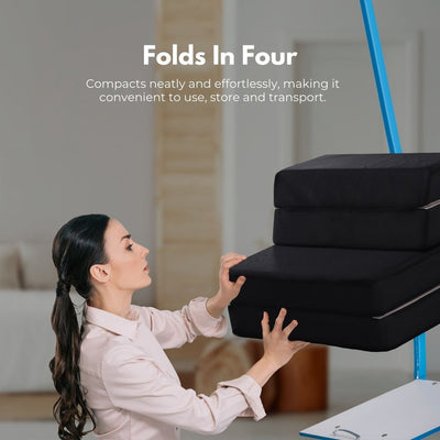 GOMINIMO 4 Fold Folding Mattress Black Air Mesh GO-FM-105-EON