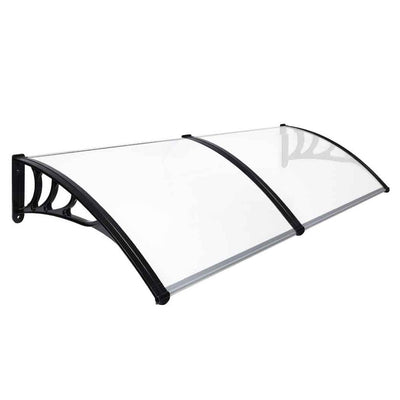 NOVEDEN Window Door Awning Canopy Outdoor UV Patio Rain Cover Clear White 1M X 2.4M Type 1 NE-AG-101-SU