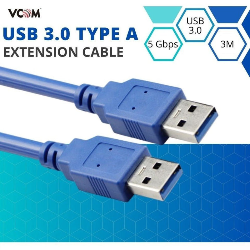 VCOM USB 3.0V AM/AM Extension Cable (Blue) - 3m - CU303-3.0