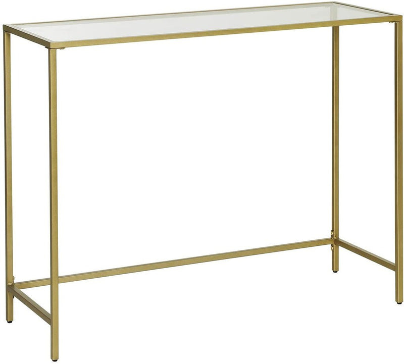 VASAGLE Console Table with Tempered Glass Golden LGT26G