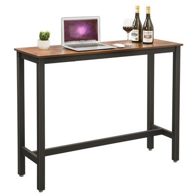 VASAGLE Bar Table 120cm Rustic Brown and Black LBT12X