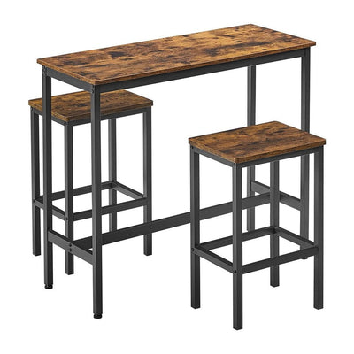 VASAGLE Bar Table with Bar Stool Set Industrial Design Vintage Brown/Black