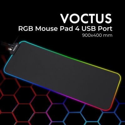 Voctus RGB Mouse Pad 4 USB Ports 900x400x4mm VT-MP-102-CZ