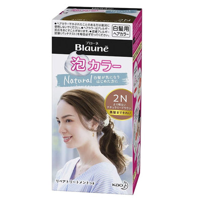 [6-PACK] Kao Japan Blaune White Hair With Foam Hair Dye Natural Series 108ml ( 7 Colors Available ) Naturally Brown