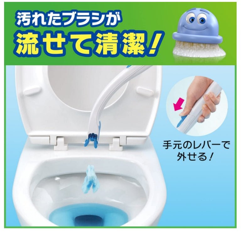 [6-PACK] Johnson Scrubbing Bubble Flushable Toilet Brush Floral Soap Scent Disposable (1 set)