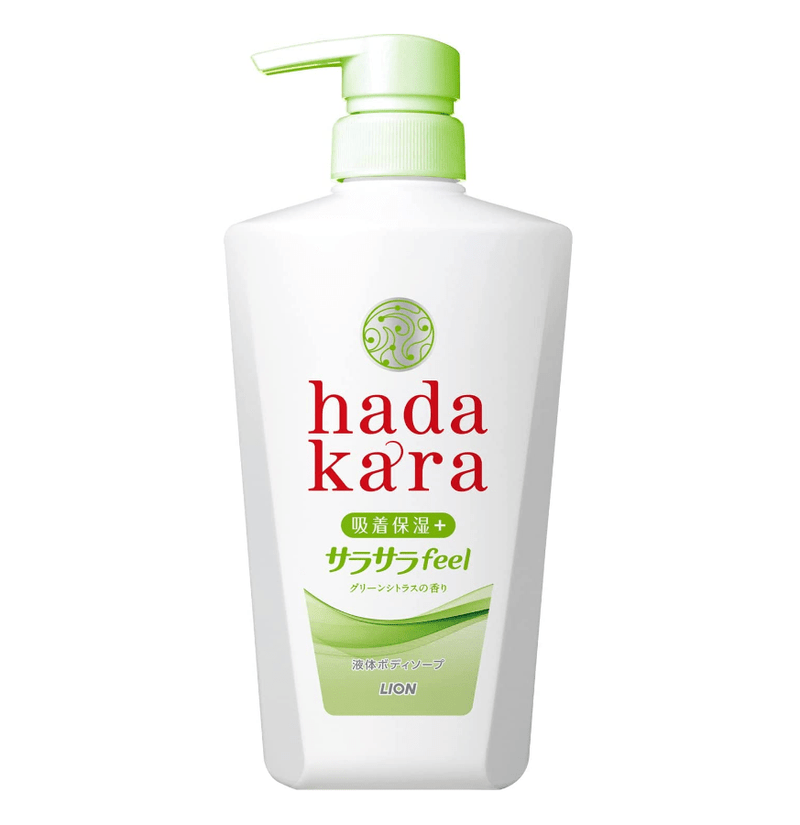[6-PACK] Lion Japan Hadakara Body Soap Body Wash Smooth Feel Type 480ml (2 Scent Available ) Green Citrus