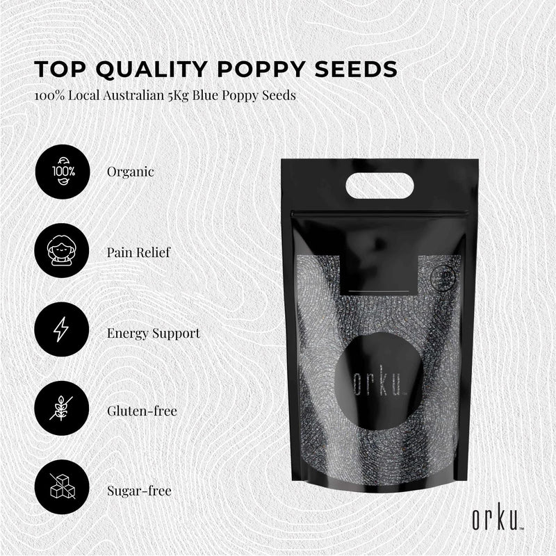 5Kg Poppy Seeds Pouch Blue Unwashed 100% Australian Food Baking Cooking Mineral