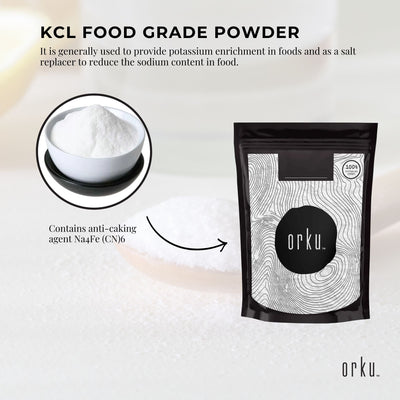 1Kg Potassium Chloride Powder - Pure E508 Food Grade Salt Substitute Supplement