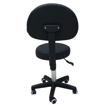 Salon Stool - Adjustable Swivel Chair with Back - Pedicure Beauty Hairdressing