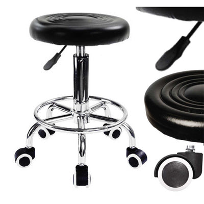 Salon Stool - Adjustable Swivel Chair with Footrest Pedicure Beauty Hairdressing